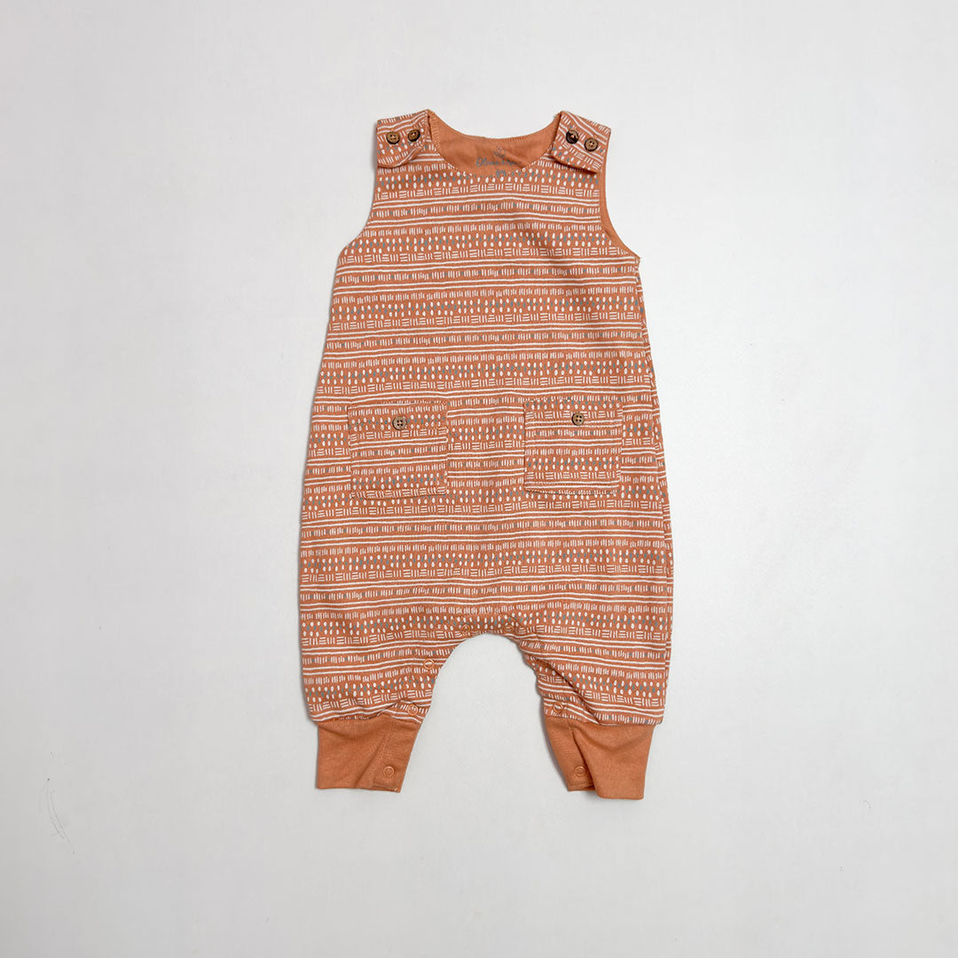 BROWN PATTERNED ROMPER