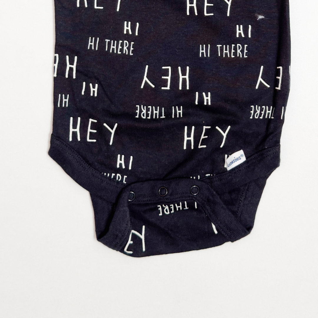 BLACK PRINTED ONESIE