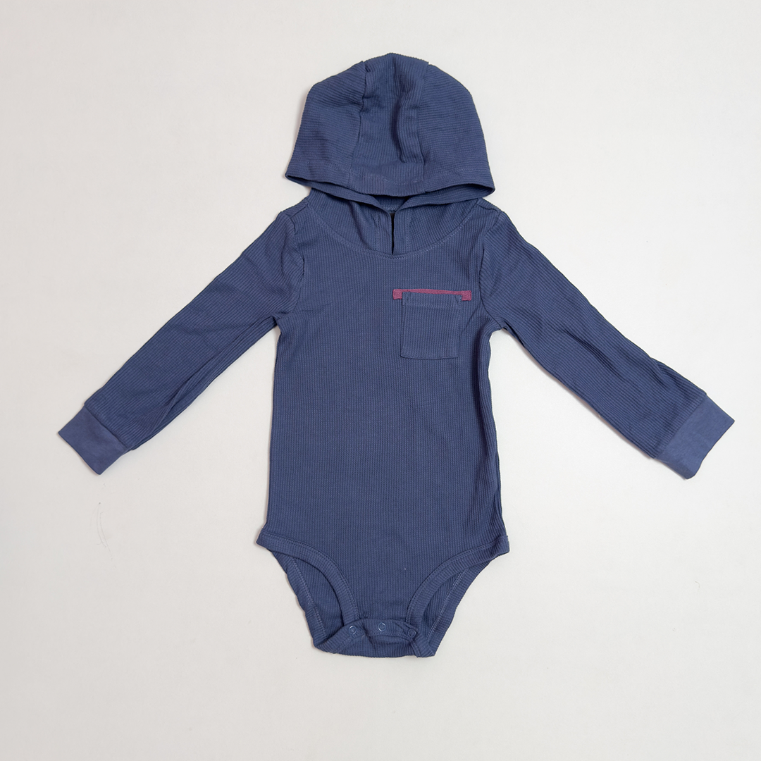 BLUE KNITTED HODDIE ONESIE