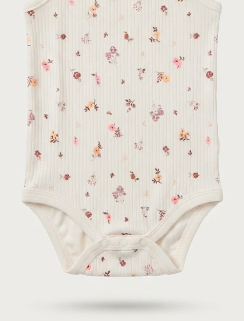 Floral ribbed onesie