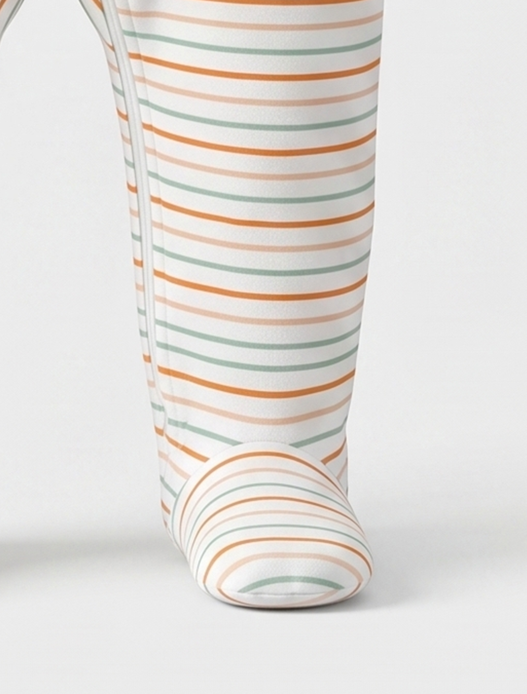 Multicolour striped zipper sleepsuit