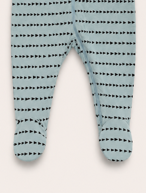 Blue patterned zipper sleepsuit