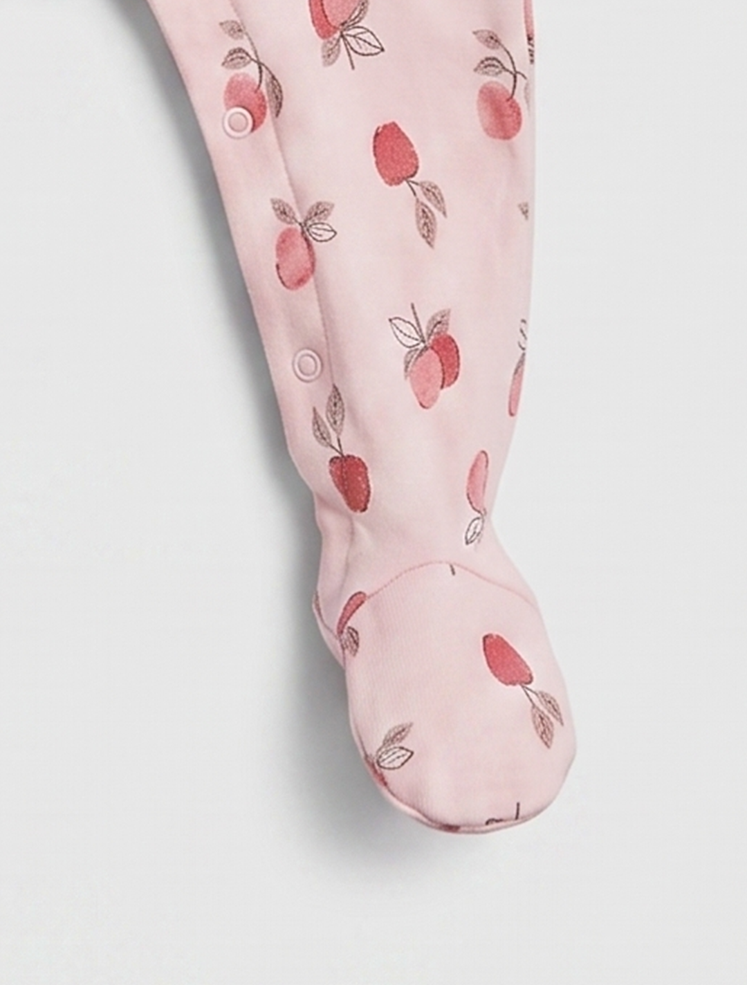 Pink printed button sleepsuit