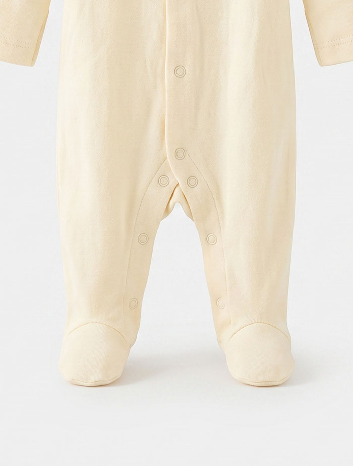 Butter yellow button sleep suit
