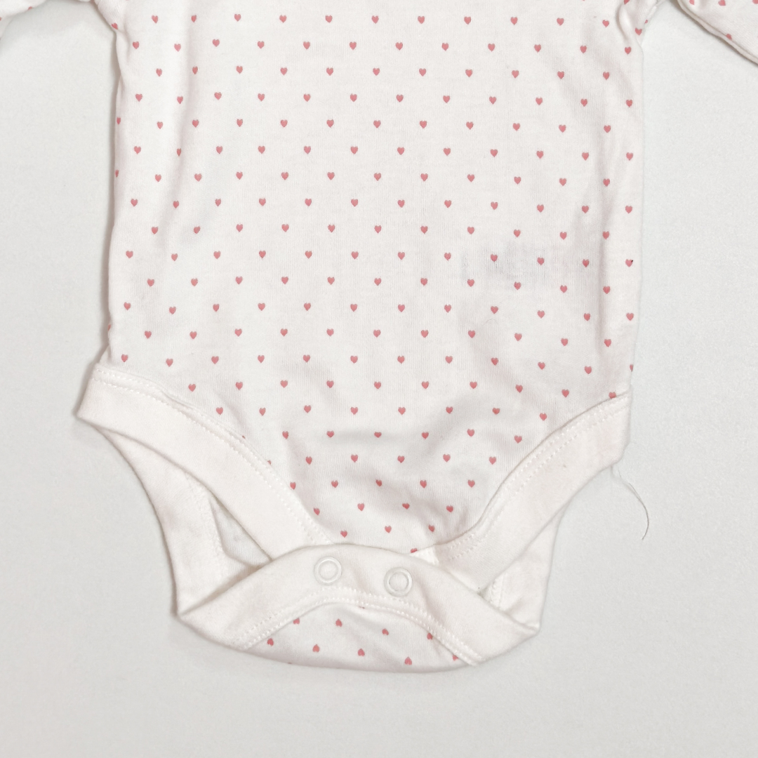 WHITE LOVE PRINTED ONESIE