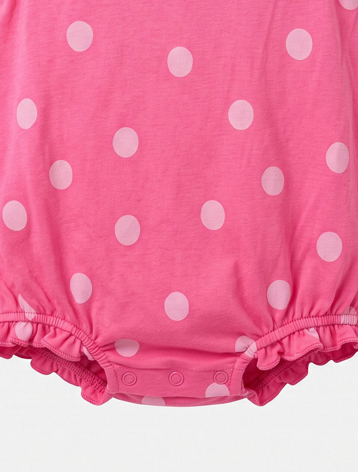 Pink polka dotted fancy onesie