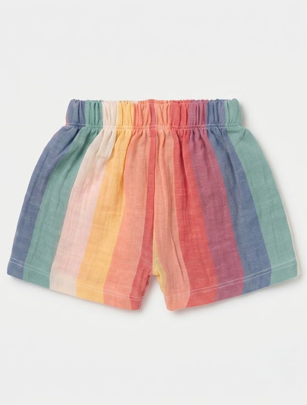 Rainbow Stripe Muslin Shirt & Shorts Co-ord Set