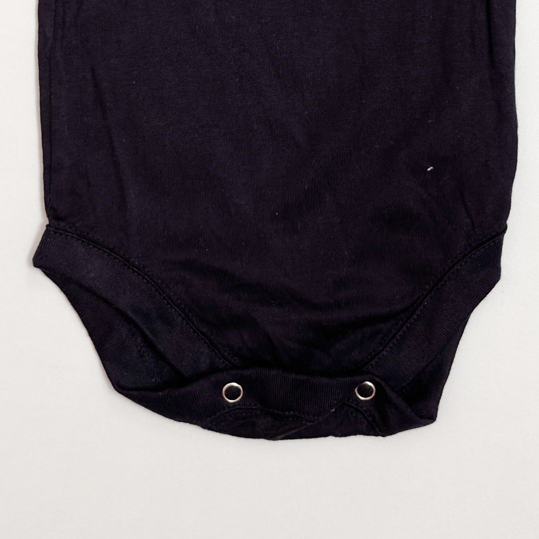 BLACK MAMAS BOY PRINTED ONESIE