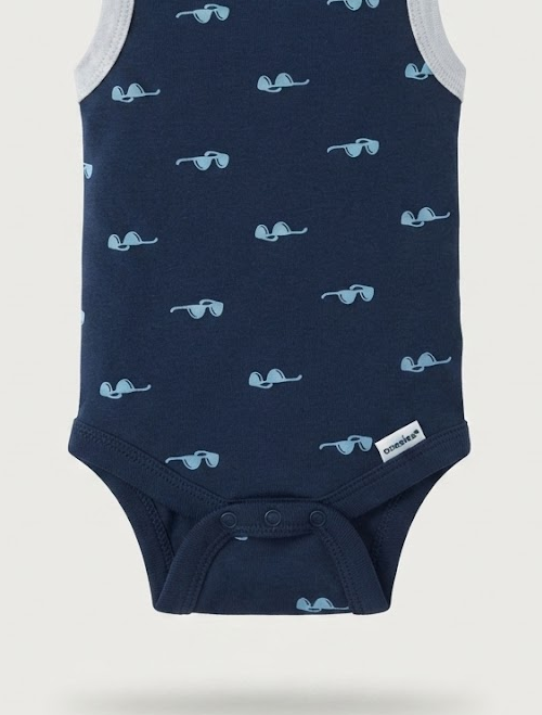 Blue printed onesie