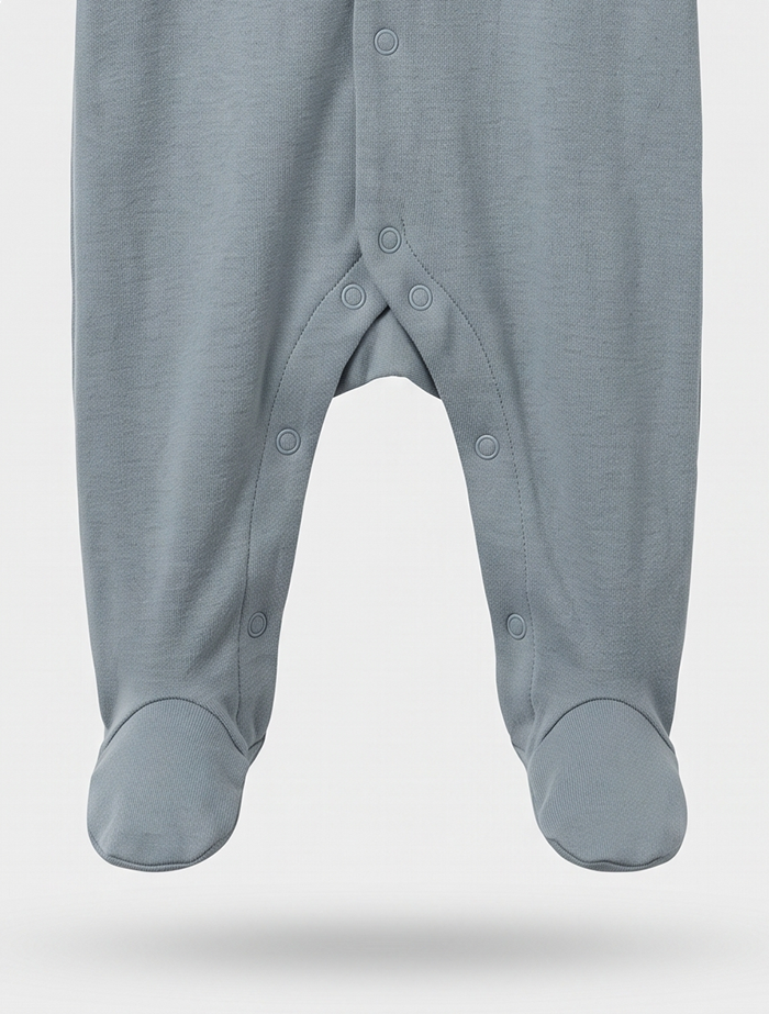 Blue grey button sleepsuit
