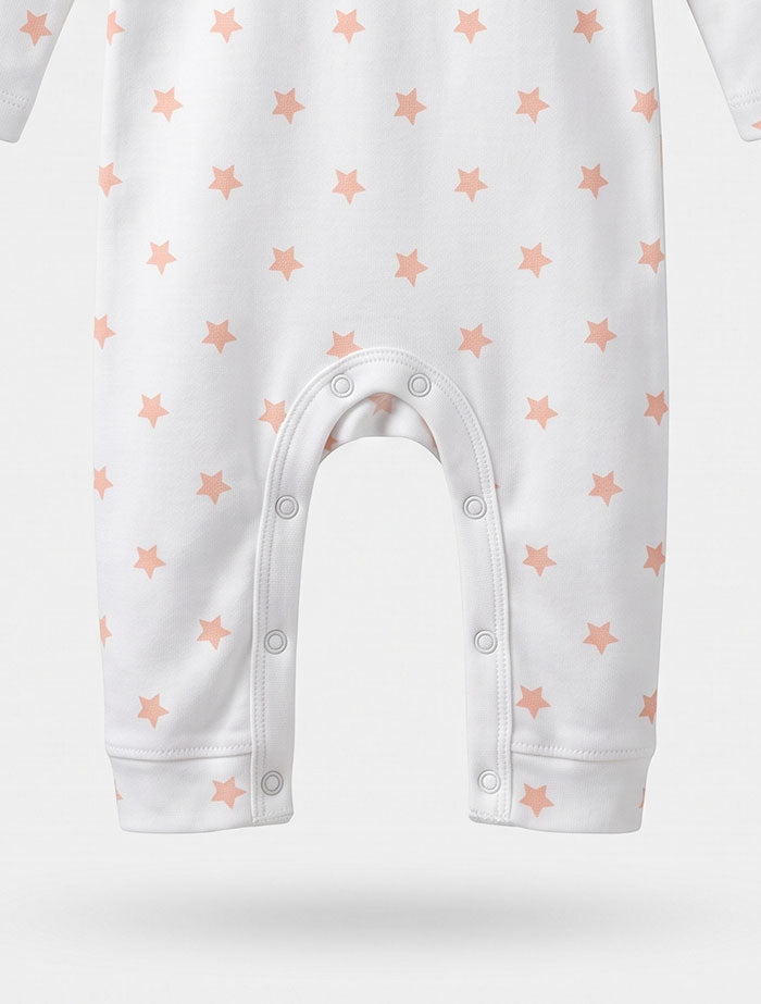 White star printed romper