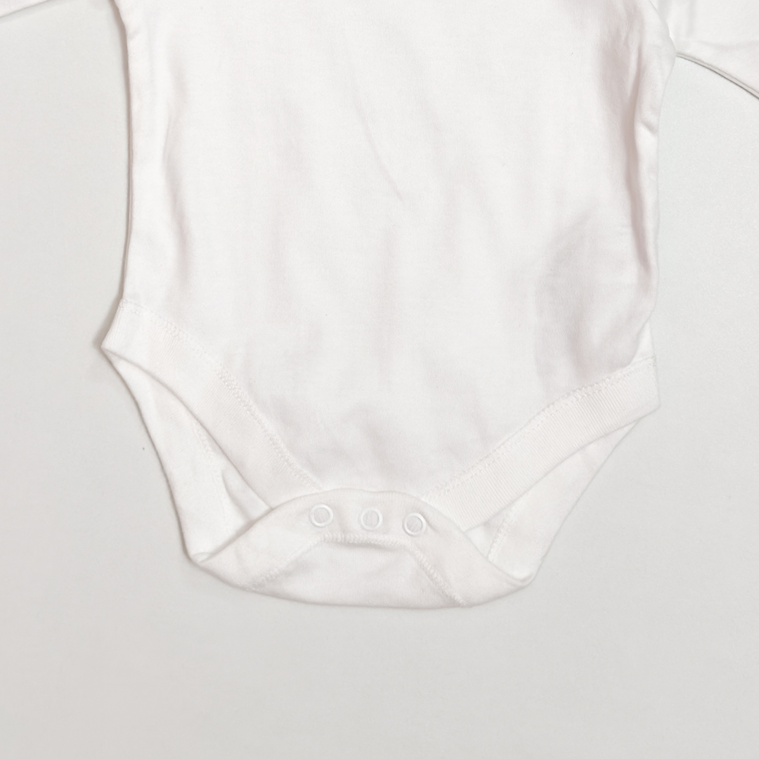 WHITE COTTON FULL SLEEVE ONESIE