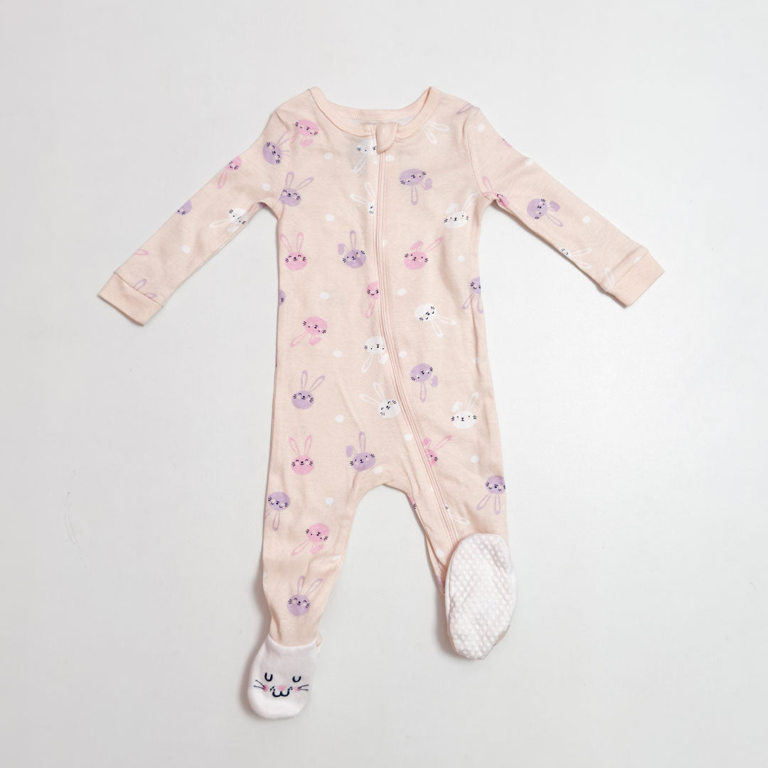 POWDER PINK ZIPPER SLEEPSUIT