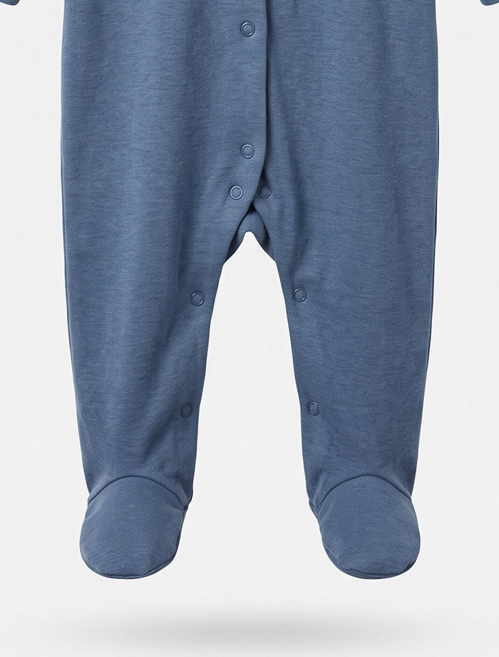 Ink blue button sleepsuit