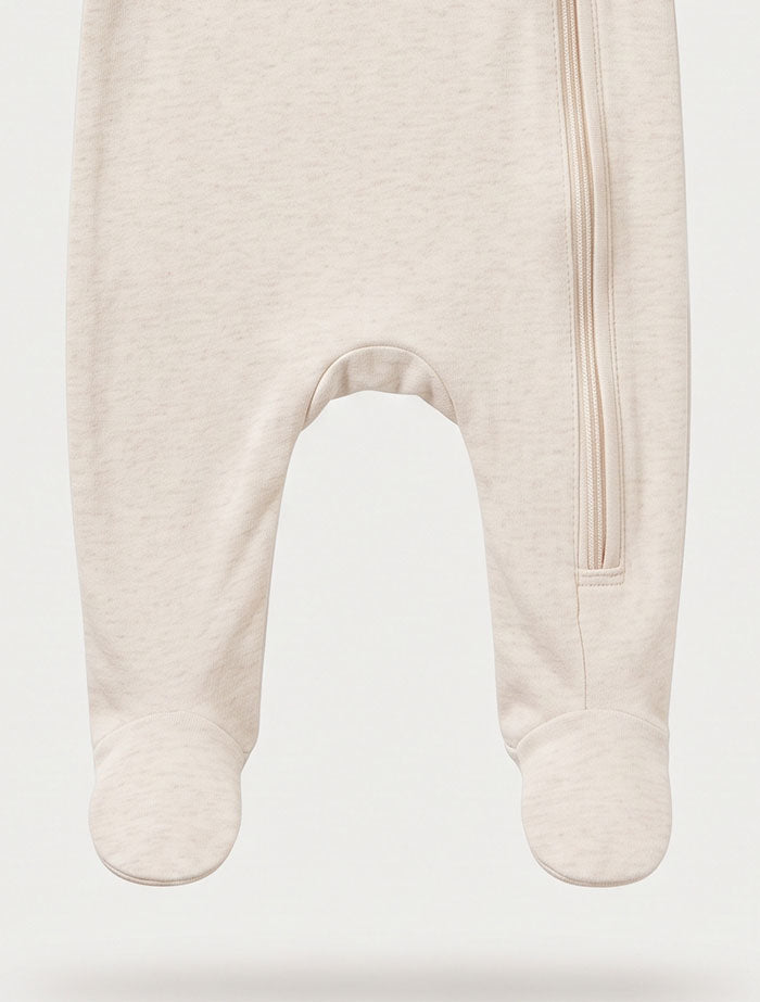 Offf white side 2 way zipper sleepsuit