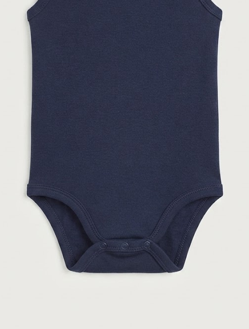 Navy blue sleeveless onesie