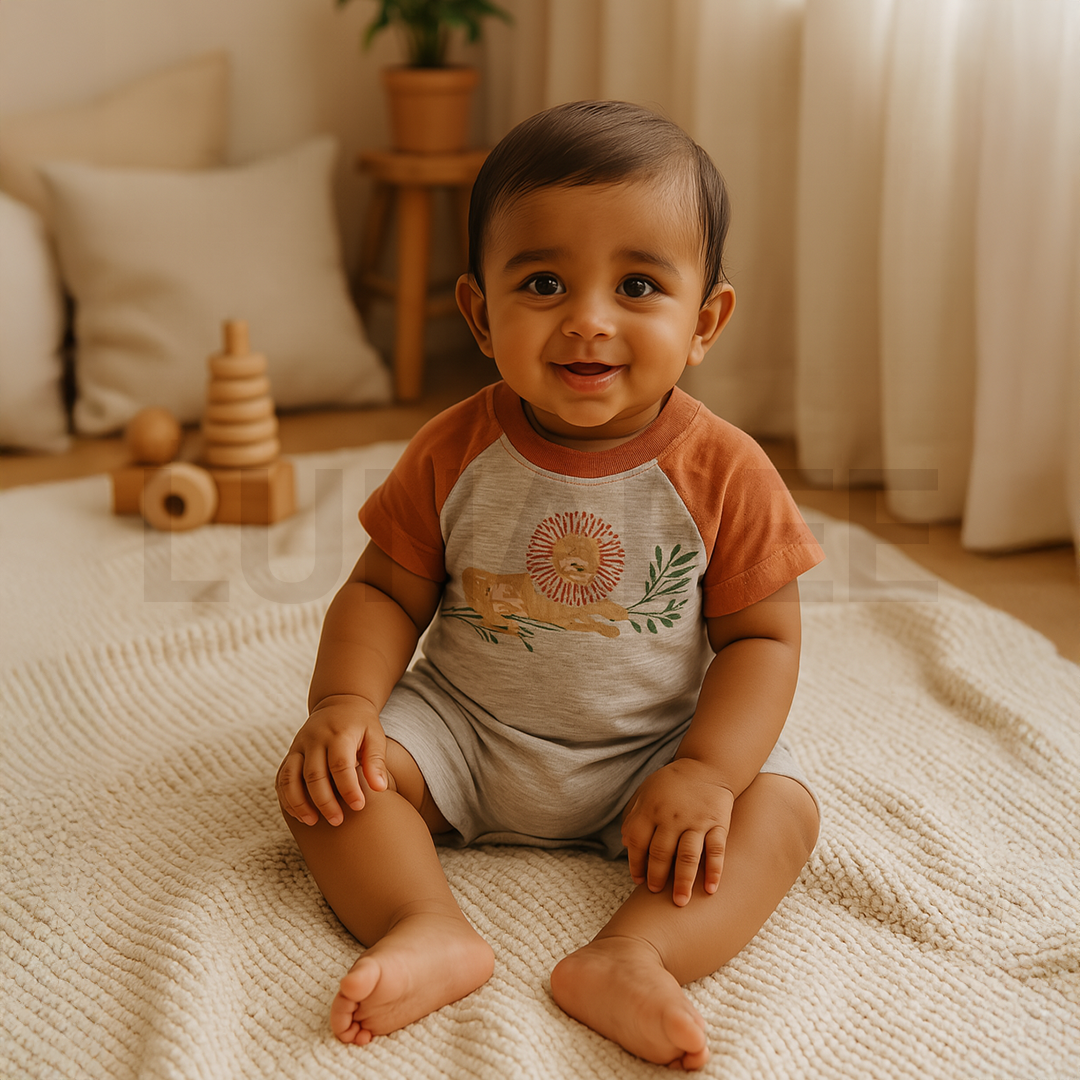 GREY LION PRINTED JUMPSUIT