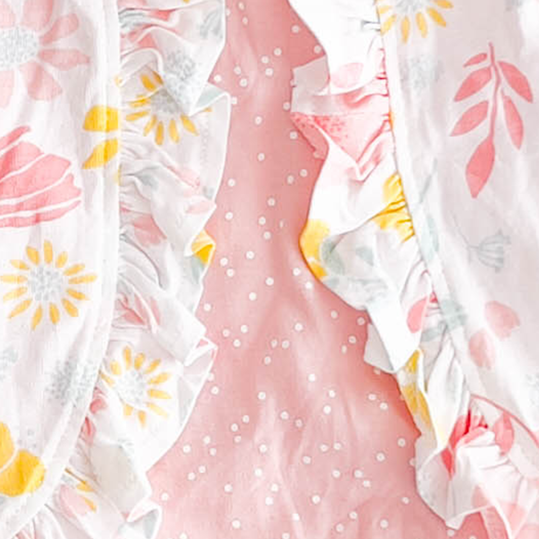 PINK FRILLED FLORAL FROCK