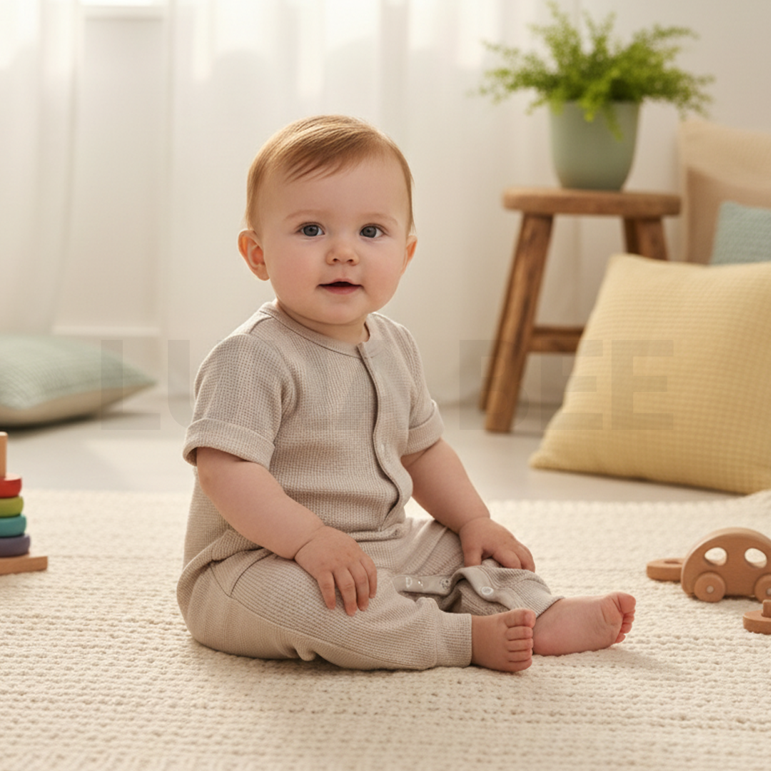 BEIGE KNITTED ROMPER