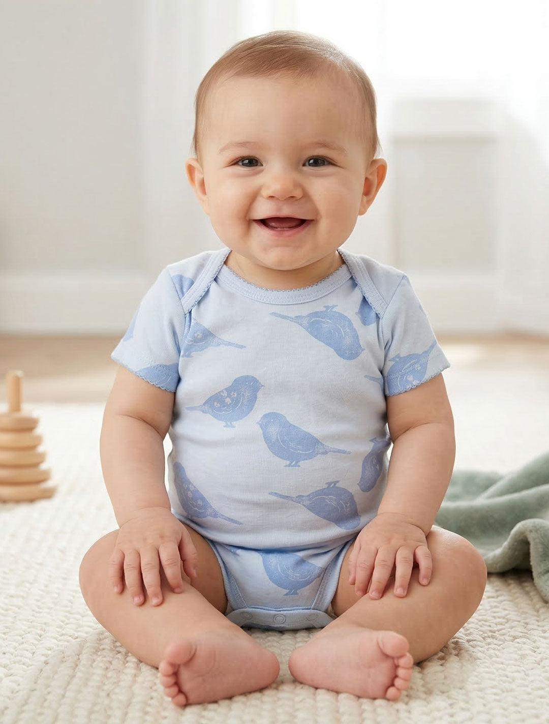 BLUE PRINTED ONESIE