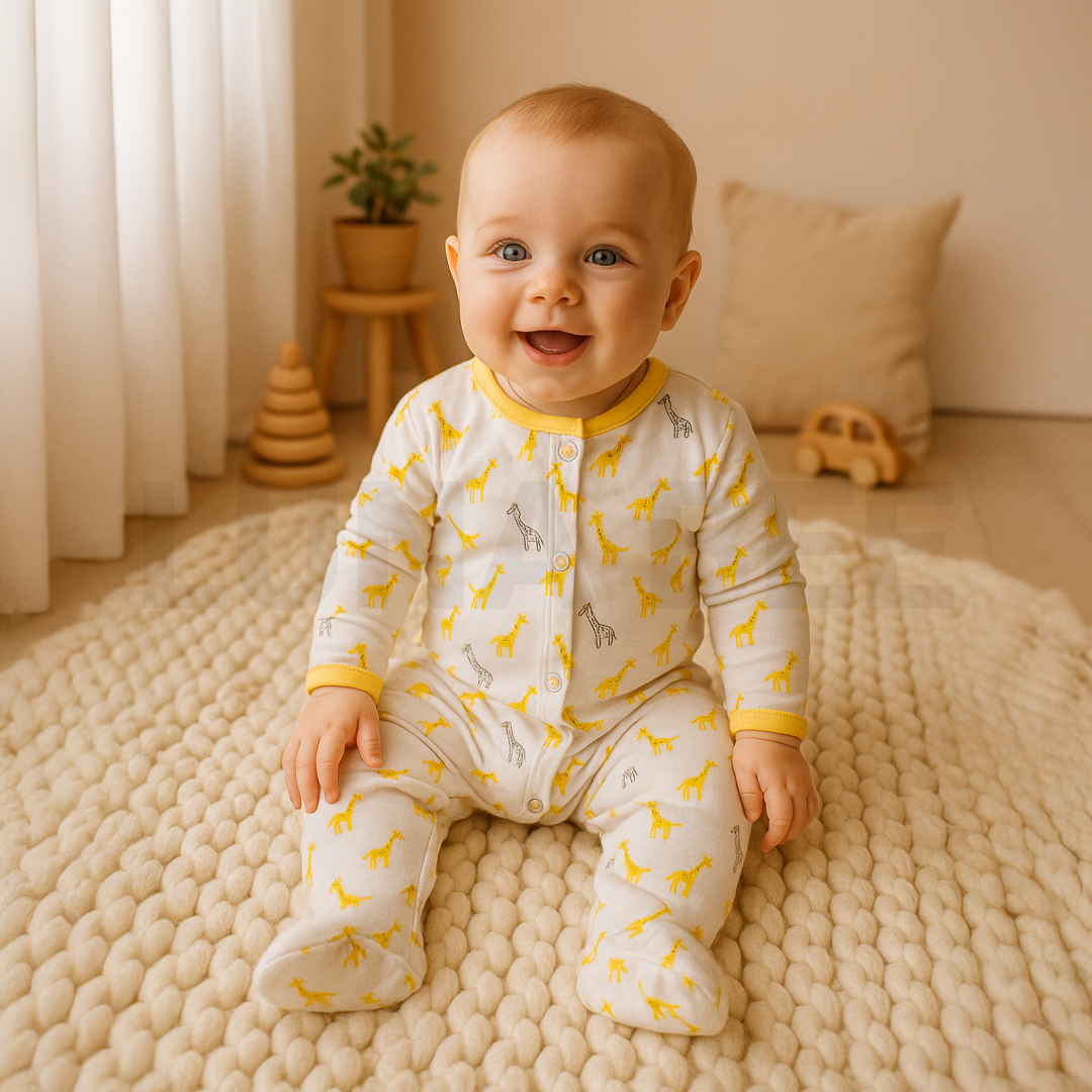 YELLOW GIRAFFE SLEEPSUIT