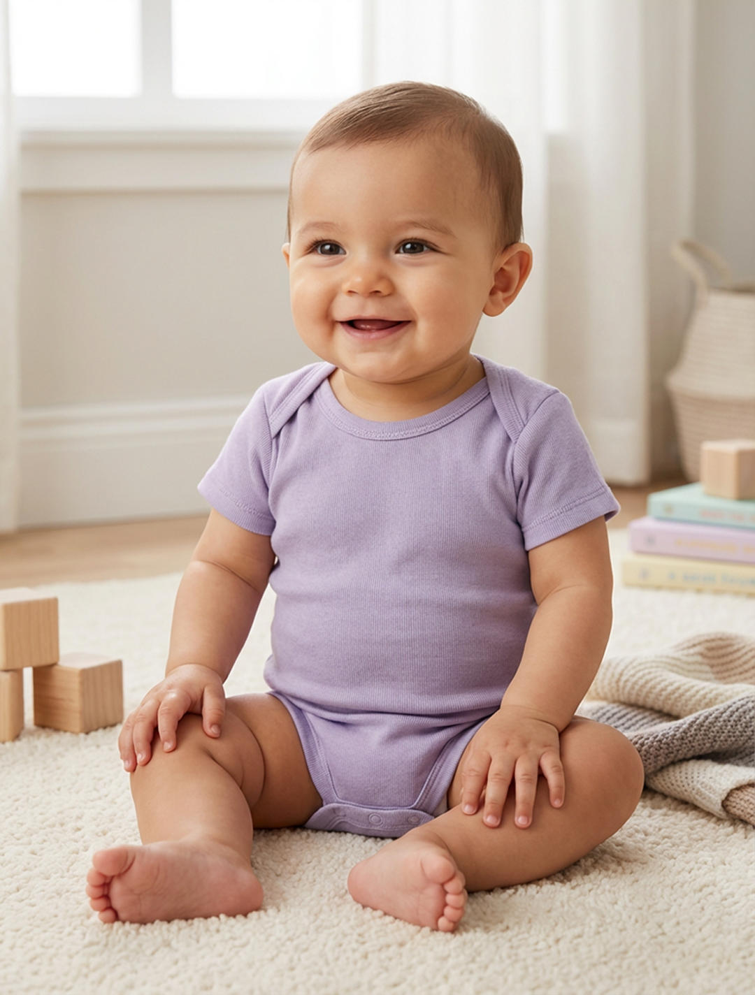 LAVENDER RIBBED ONESIE