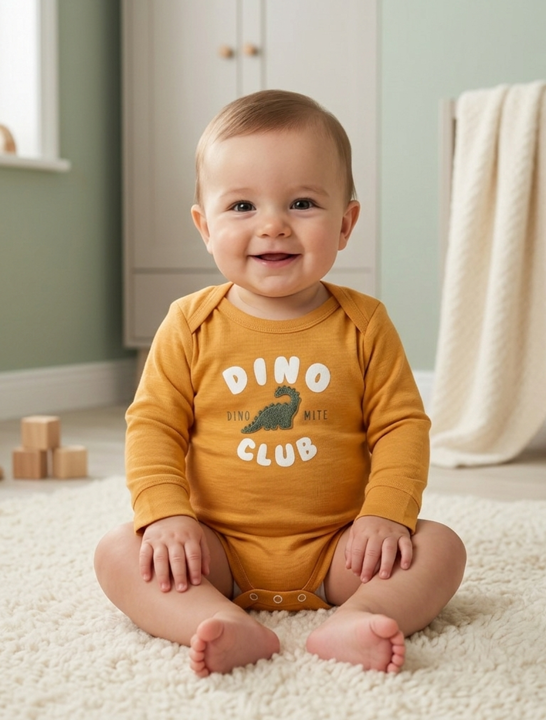 YELLOW DINO UNISEX ONESIE