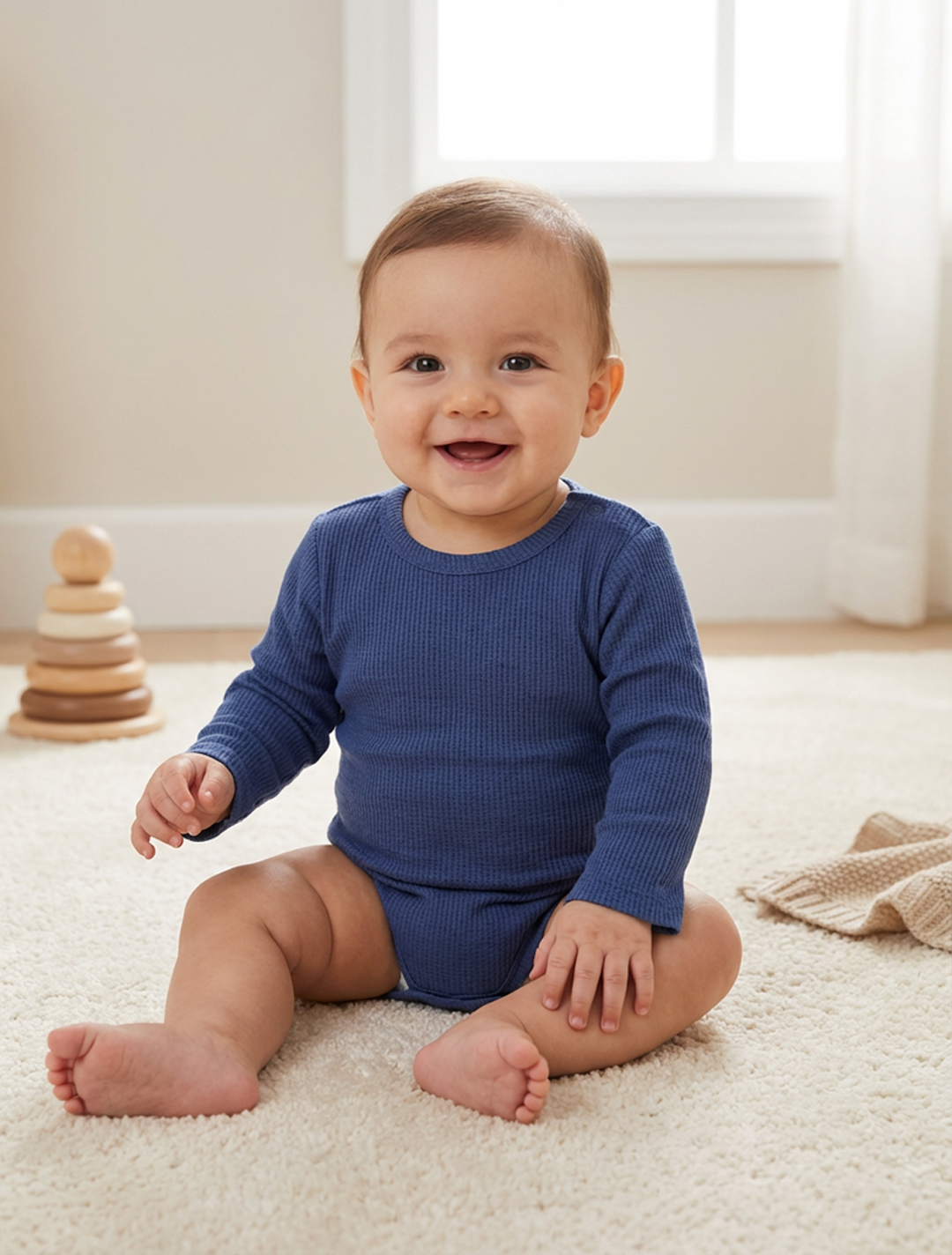 BLUE KNITTTED ONESIE