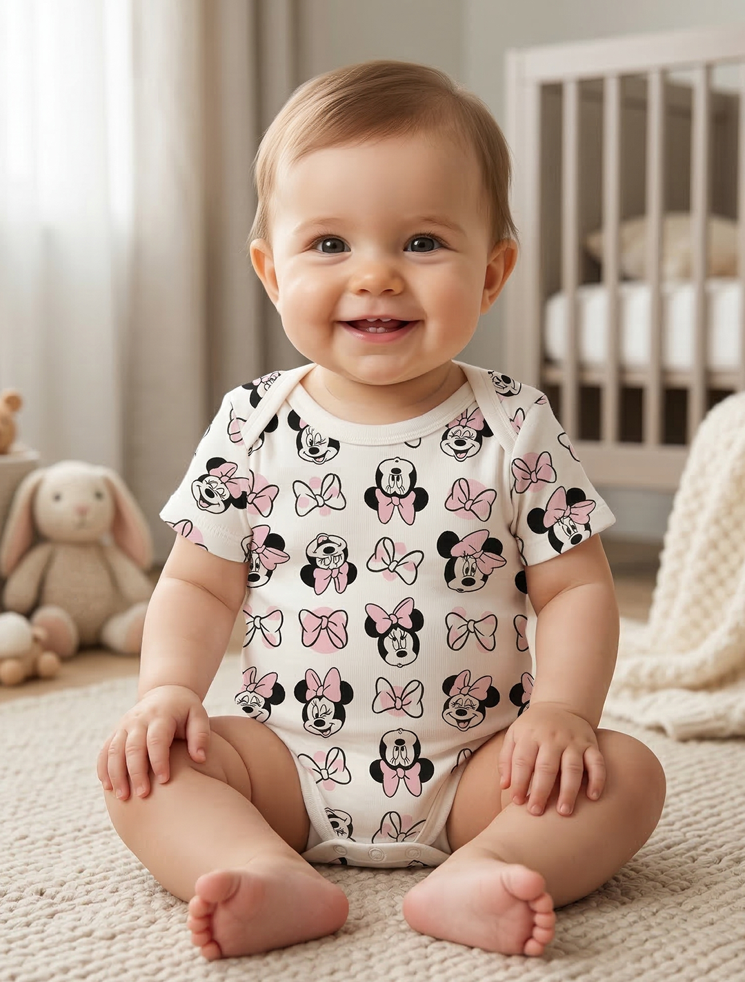 PINKY MUCKEY PRINTED ONESIE