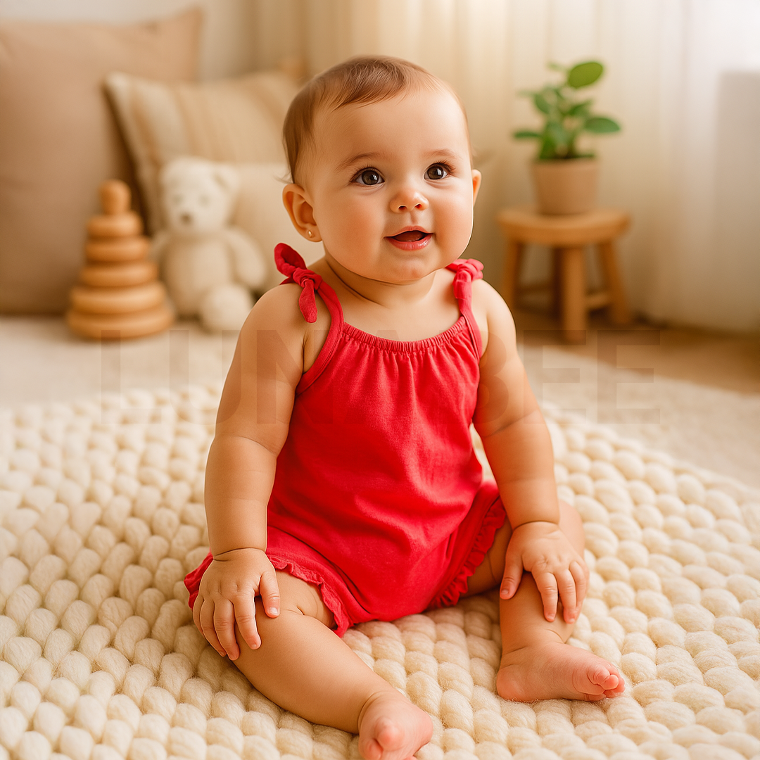 RED PLAIN FANCY JUMPSUIT