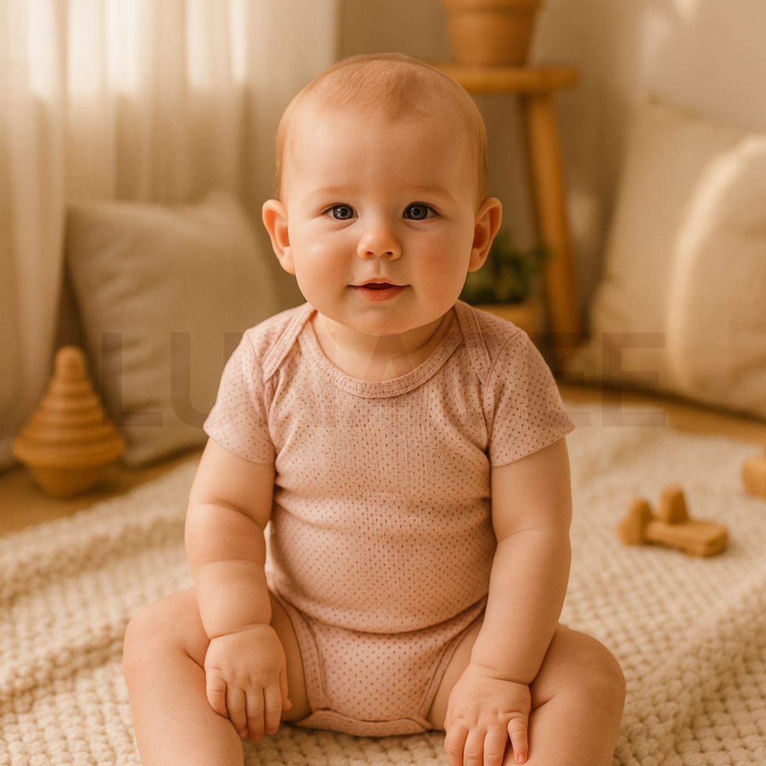 RED DOTTED PATTERNED ONESIE