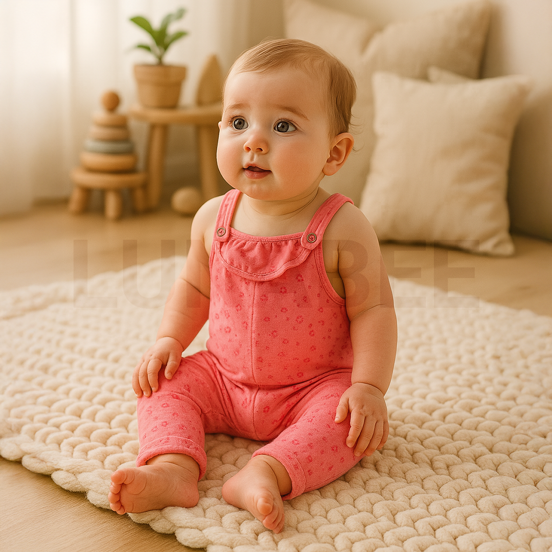 PINK PATTERNED DUNGAREE