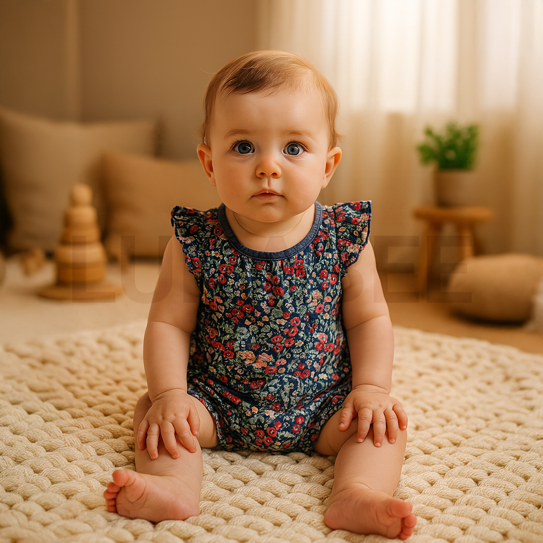 NAVY BLUE FLORAL PRINTED JUMPSUIT