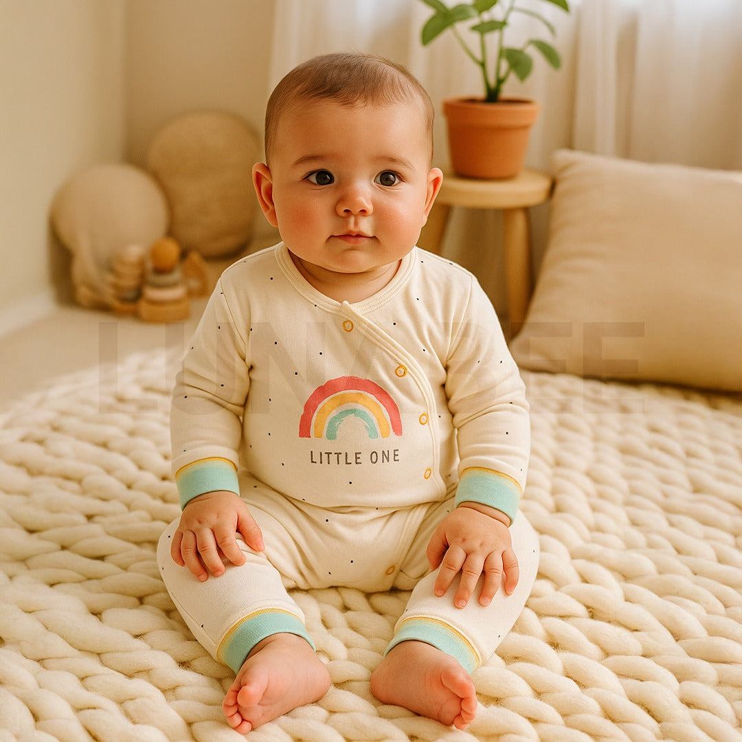 OFF WHITE RAINBOW PRINT ROMPER