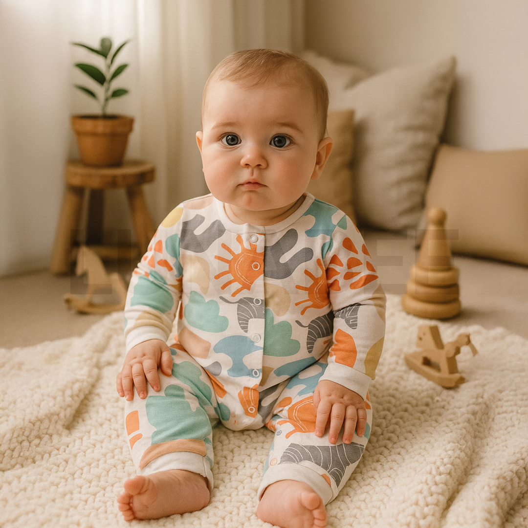 MULTICOLOUR PATTERNED ROMPER