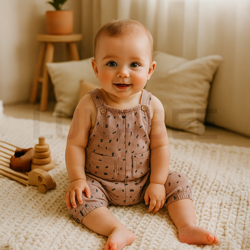 BROWN PATTERNED DUNGAREE