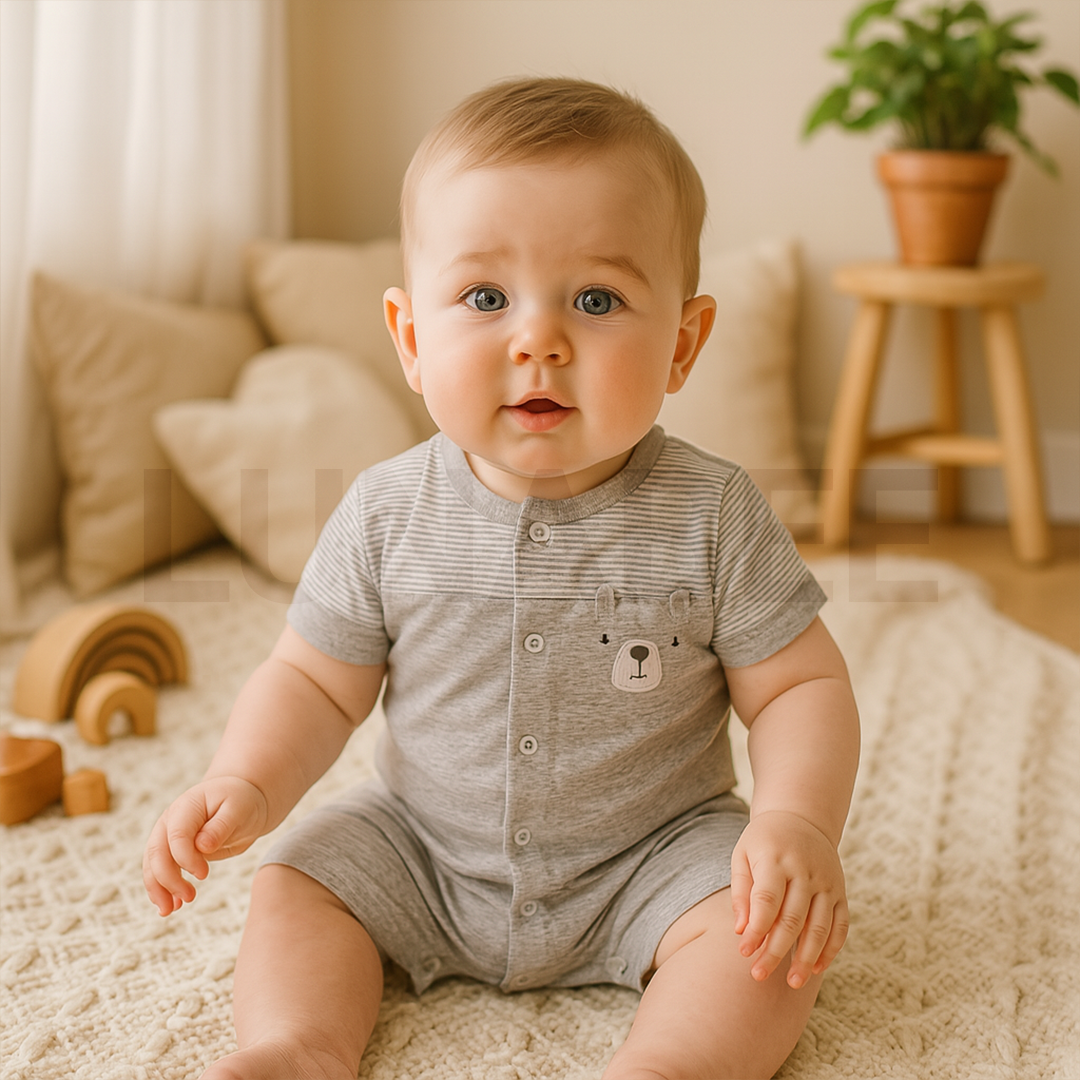 GREY STRIPPED JUMPSUIT