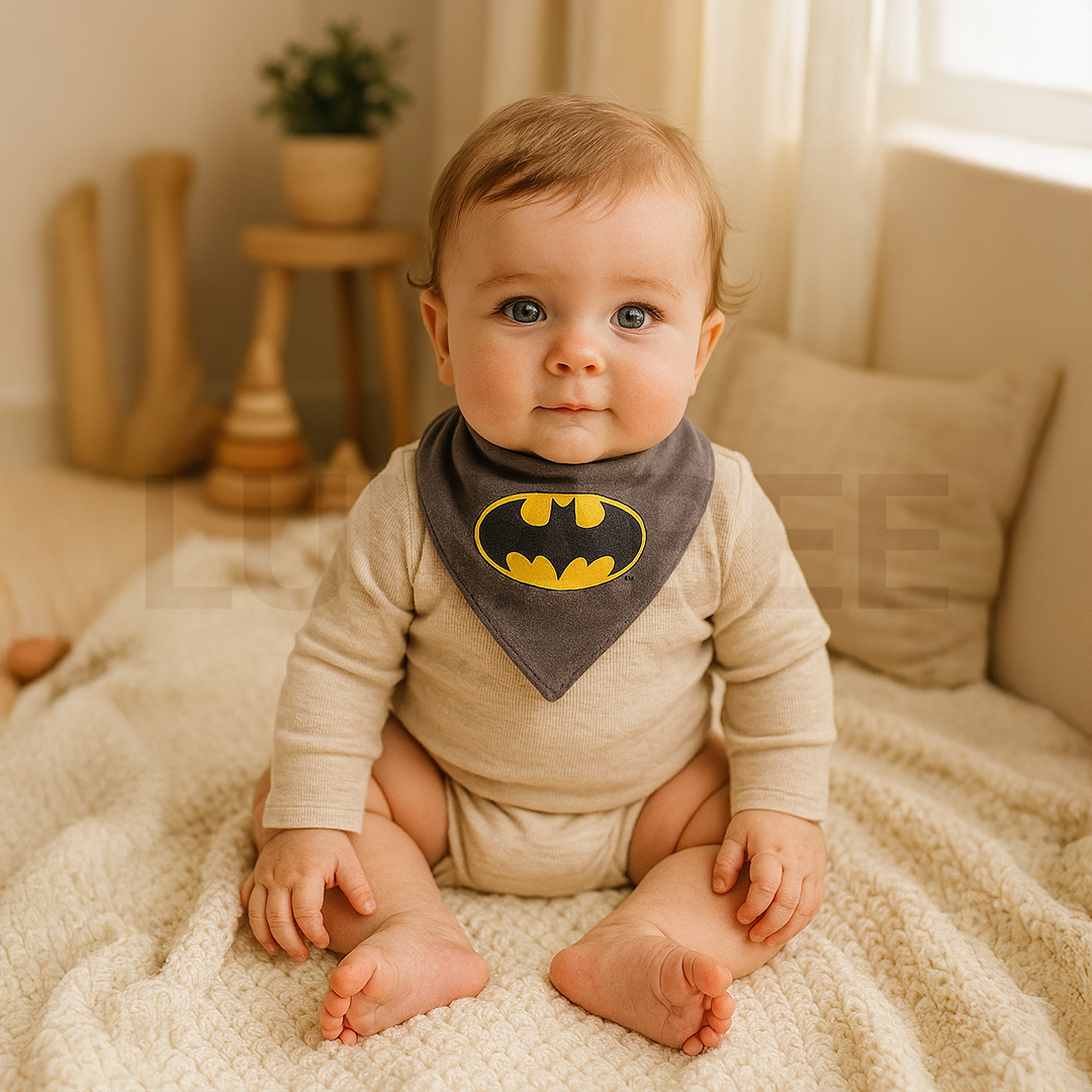BATMAN PRINTED GREY BIB
