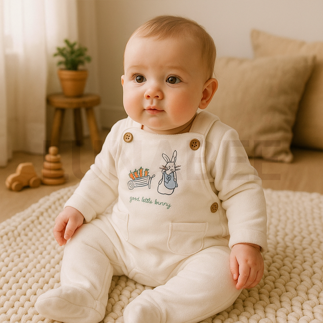 WHITE PRINTED DUNGAREE