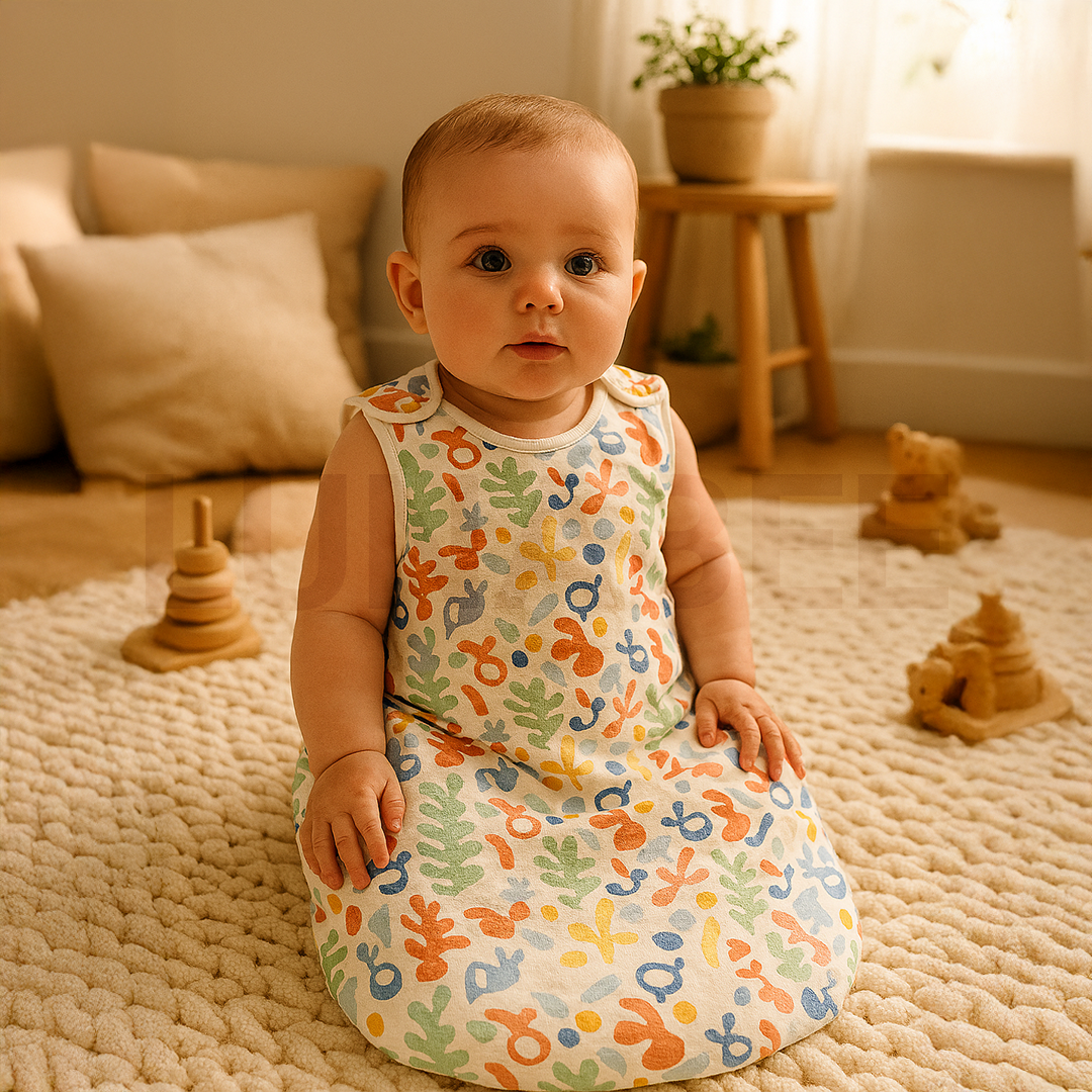 MULTICOLOURED PATTERNED SLEEPSUIT