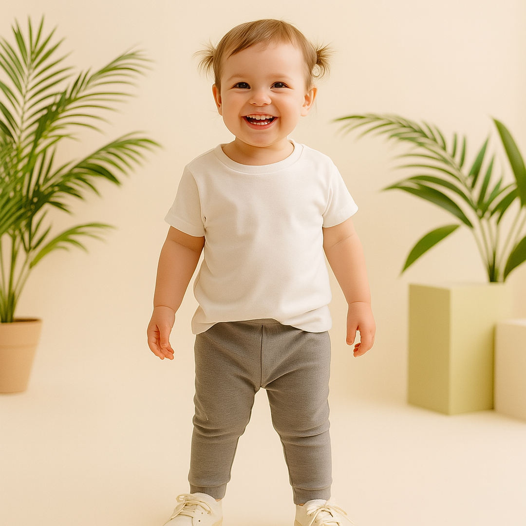 GREY PLAIN COTTON PANTS