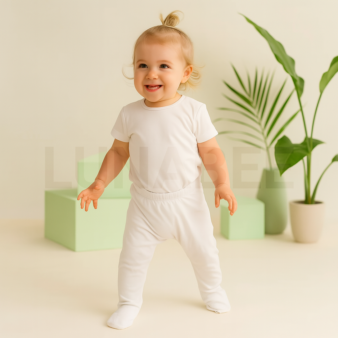 WHITE COTTON PANTS WITH SOCKS