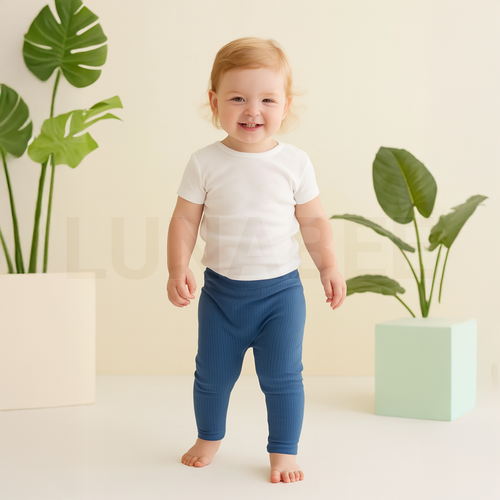 NAVY BLUE RIBBED PANTS