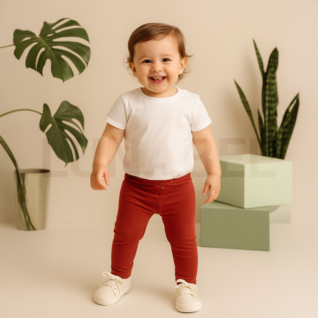 d BRICK RED PLAIN COTTON PANTS