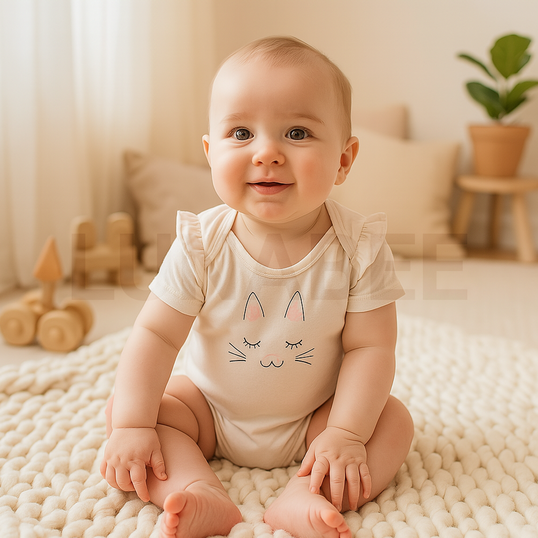 KITTY FACE PRINTED ONESIE