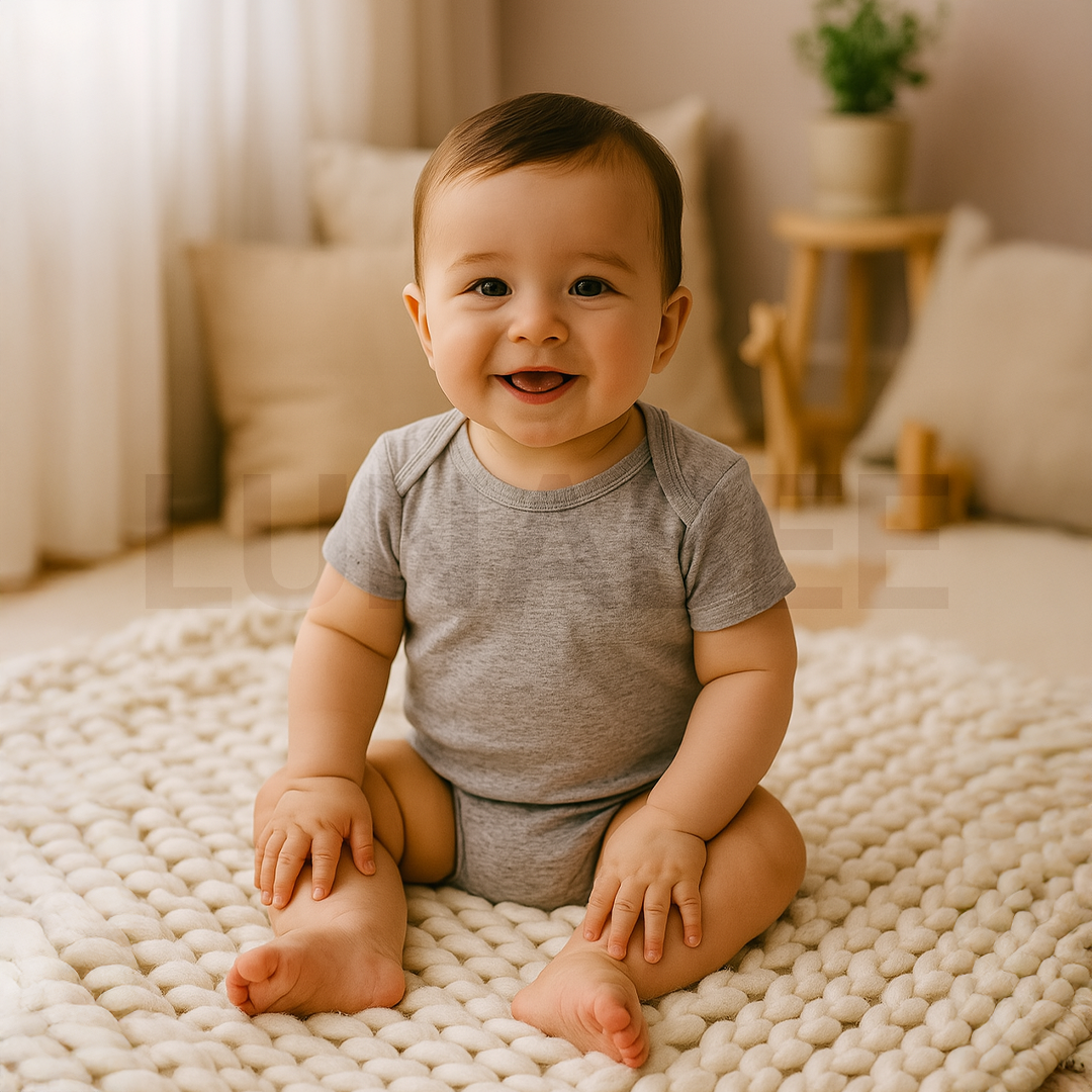 GREY PLAIN COTTON ONESIE