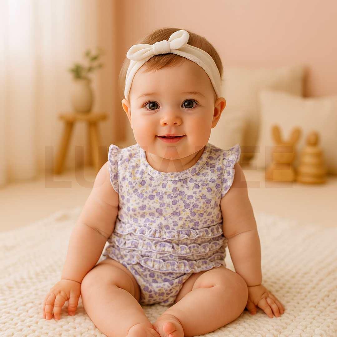 PURPLE FLORAL FANCY ONESIE