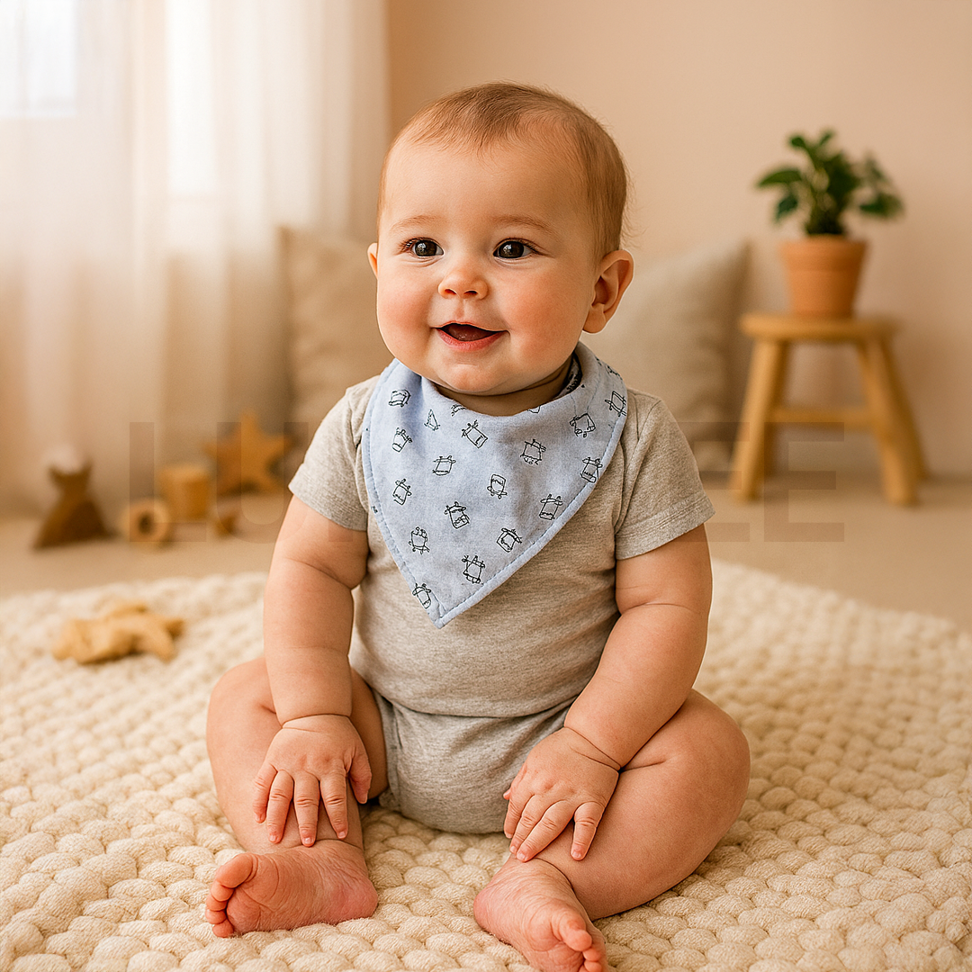 BULE COW PRINTEDBANDANA BIBS