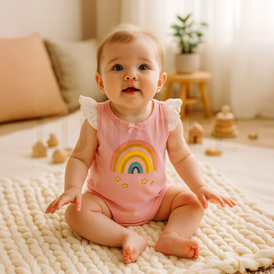 RAINBOW PINK GIRLS ONESIE