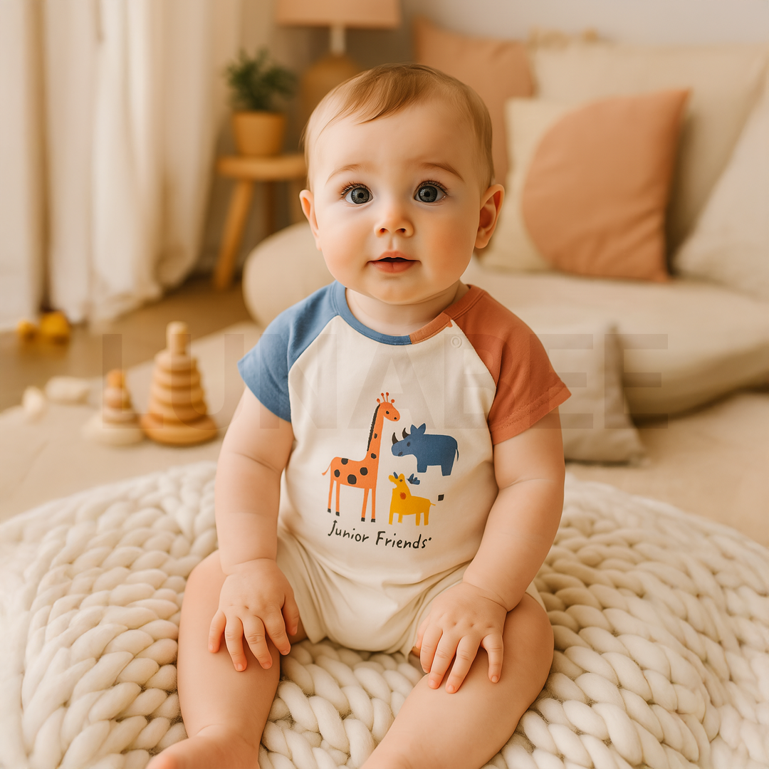 JUNIOR FRIENDS PRINT JUMPSUIT